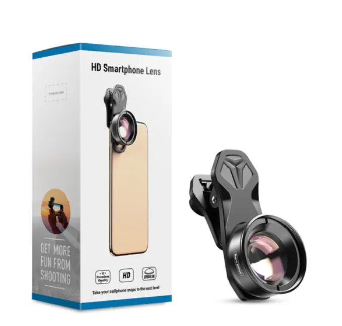 Apexel professional macro photography lens for smartphone with universal clip mount system